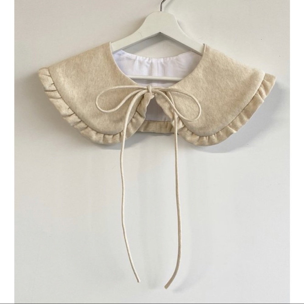 Elegant Cream Ruffled Collar Top